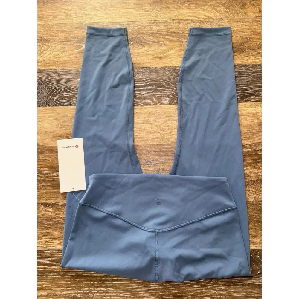 Lululemon Wunder Under SmoothCover High Rise 25” Washed Denim Size 10 NWT